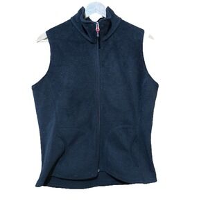 Woolrich Womens‎ Black Fleece Vest w Pockets Size Medium EUC